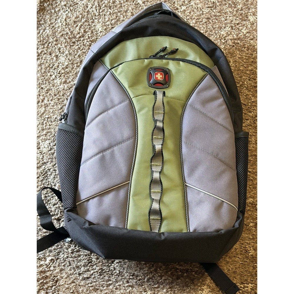 Swiss Gear Wenger Utility Backpack, Sun Backpack Gray and Green, Hiking Backpack